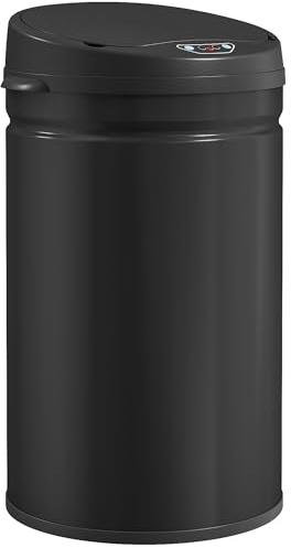HOMCOM 30L Sensor Bin with Soft-Close Lid Automatic Touchless Kitchen Black | Motion Sensor Rubbish Bin, Fingerprint Resistant Stainless Steel, Hygienic, Home Office Use