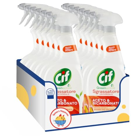 Detergente Sgrassatore per Cucina – Aceto e Bicarbonato – 650 ml – Pulizia Profonda Multiuso – Variazioni 4/8/12 Pezzi (4 PEZZI)