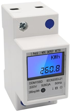 Compteur d'énergie monophasé sur Rail DIN 220V 50Hz, 5-80A, KWh électronique, avec écran numérique rétro-éclairé LCD, DDM15SD