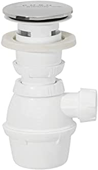 Wirquin 30723999 Ensemble complet vidage pour lavabo avec trop-plein intégré et bonde clapet Quick-Clac, blanc et chromé