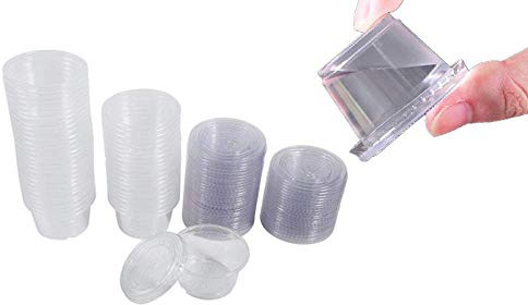 Tikwisdom 100 Sets Cup with lid, Seasoning Cup Jello Shot Soufflé Part Sampling Cup (2 oz)