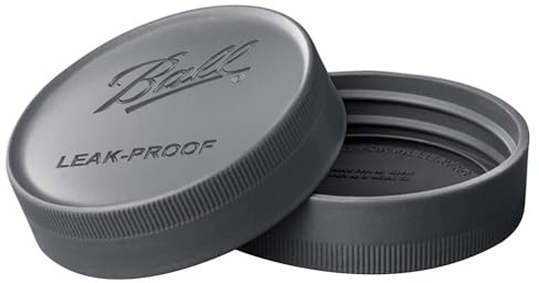 Ball(R) Regular Mouth Leak-Proof Storage Lids 6/Pkg-Grey