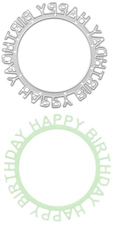 Stanzenshop Stanzschablone Happy Birthday auf rundem Schriftzug, Stanzschablone Geburtstag, Stanzschablone Schrift, Stanzformen, Schablonen, Scrapbooking