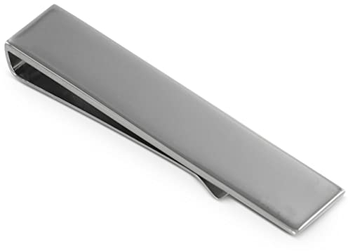 BROOKER Krawattenschieber Silber Schwarzrhodium veredelt kurz