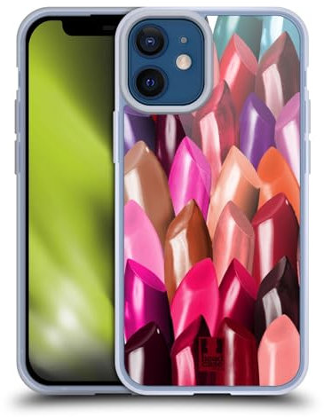 Head Case Designs Lillà E Crema Campioni di Cosmetici Custodia in Gel [Protezione di Grado Militare] Compatibile con Apple iPhone 12 Mini E Compatibile con MagSafe