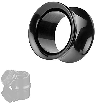 Taffstyle Flesh Tunnel Ohr Piercing Ear Plug Ohrpiercing Bunt Schraub Schraubverschluss Einfach Double Flared Kunststoff 14mm Schwarz