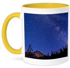 3dRose Coffee Mug, Size - 15oz - Colorado, San Juan Mountains. Milky Way and Red Mountain Peak. Stars - funny coffee cup gift