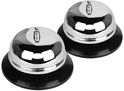 Tischklingel Klar Klang Rezeptionsklingel Metall Tischglocke Hotel Rezeption Glocke Klingel Küchen Serviceglocke Edelstahl Anruf Bell Langlebig Rufglocken Restaurant Hotel Bar Anrufsglocke, 2pcs