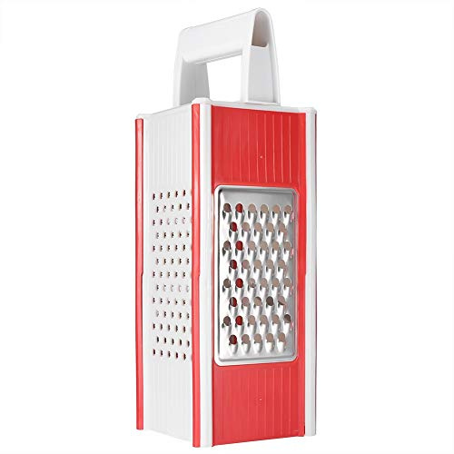 Rallador de caja profesional multifuncional, molinillo de frutas y verduras, ralladores de mano, herramienta para cortar, accesorios de cocina(Rojo)
