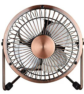 Ventilador USB de 4 pulgadas Mini ventilador de mesa de escritorio portátil personal ventilador de refrigeración de escritorio alimentado por USB para acampar en casa, oficina, viajes al aire libre,