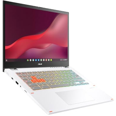 ASUS Chromebook Vibe CX34 Flip, écran tactile 14 144 Hz (1920 x 1200), processeur Intel® Core™ i5-1235U, SSD 256 Go, RAM 8 Go, ChromeOS, blanc nacré