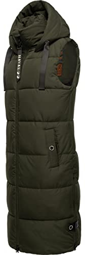 Navahoo Damen ärmellose lange Outdoorweste warme Winterjacke Schnuffelchen XS-3XL
