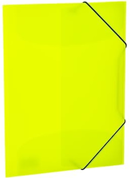 HERMA Sammelmappen A4 Neon Gelb Transluzent Set, 3 Stück, Eckspanner-Mappen aus Kunststoff mit Gummizug und Innenklappen für Kinder, Jungen und Mädchen