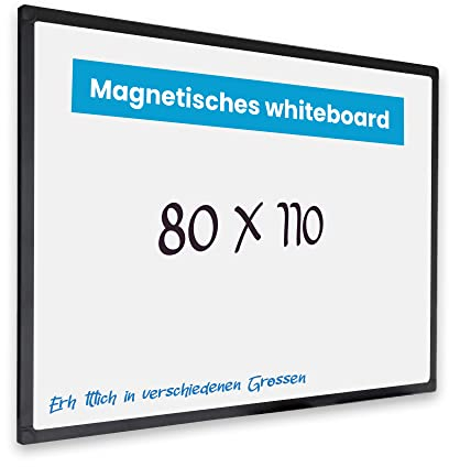 Vivol IVOL Tableau blanc Eco Magnetic 80x110 Cadre noir moderne Tableau magnétique Tableau blanc magnétique Porte-stylos 6 tailles Magnétique et inscriptible