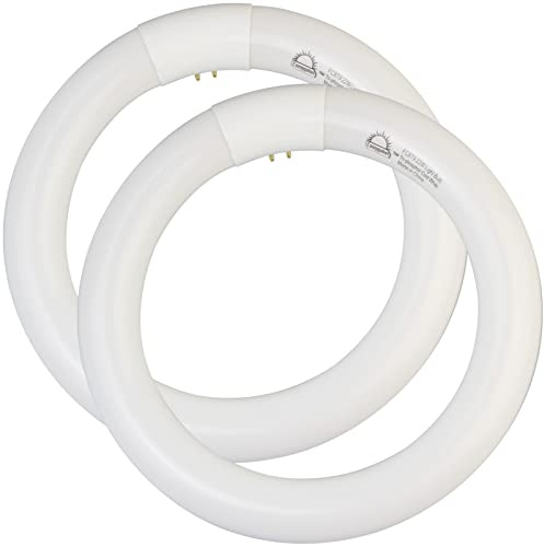 Bombilla fluorescente circular FC8T9/CW de 22 W, color blanco frío, redonda T9 de 22 W, 4100 K, 1350 lúmenes, base G10q de 4 pines, 2 unidades