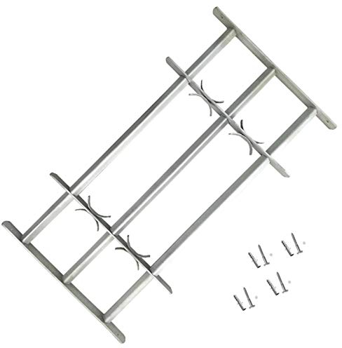 JUNZAI Fenstergitter Verstellbar mit 3 Querstäben, Fenstergitter Einbruchschutz, Fenstergitter Sicherheit, Kellerfenster Gitter, Fenstergitter Einbruchschutz Aussen, 700-1050 m