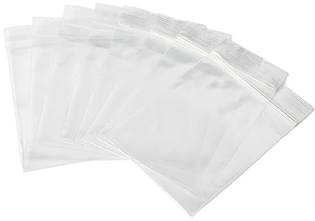 100 sacchetti con chiusura ermetica, 25 x 25 mm, con chiusura a cerniera, resistenti, riutilizzabili, piccoli, trasparenti, in polietilene, richiudibili, per gioielli, medicine, erbe, spezie, alimenti