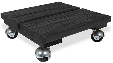 Louis Moulin Pflanzenroller aus Holz, quadratisch, 30 x 30 cm, Anthrazit