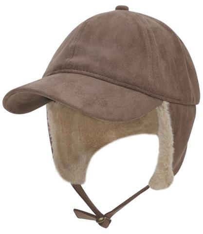 JIAHG Unisex Winter Baseball Cap Baseballmütze Winddicht Wintermütze Schirmmütze mit Ohrenschutz Herren Baumwolle Mütze Baseballkappe Earflap Cap Golf Cap Fliegermütze für Skifahren