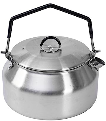 BAYORE Camping-Wasserkocher, 1 Liter, Camping-Wasserkocher mit faltbarem Griff, schnelles Aufheizen, Gas-Teekanne, Outdoor, leicht, Pfeifkessel aus Edelstahl
