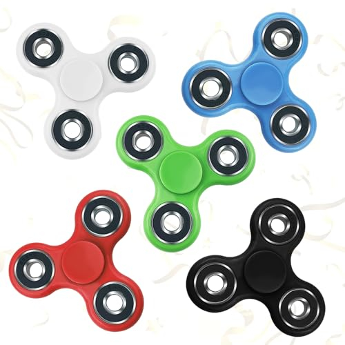 Rseuphiee 5 Stück Fidget Spinner, Finger Fidget Spinner, Anti Stress Entlastung Spielzeug, Angstspielzeug, Stressreduzierer, Geschenke für Erwachsene, Kinder, Partygeschenke