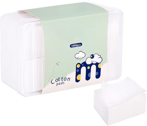 Lipfer 1000 Stück Make-up-entferner-wattepads Zum Entfernen Von Gesichts-Lippen-Augen-Make-up-nagellack, Quadratischer Wattebausch, Weich, Stark, Langlebig, Fusselfrei, Baumwolle