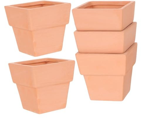 Sosoport 5 Pezzi Vasi di Terracotta Mini per Piante Vasi in Terracotta per Vivai Fioriere di Piccole per Balconi e Spazi Esterni Realizzate in Argilla per Durata e Resistenza