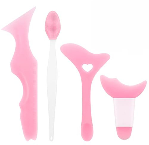 4 Piezas Plantillas de Delineador de Ojos de Silicona Plantilla Delineador de Ojos, Guía Silicona para Aplicación de Maquillaje