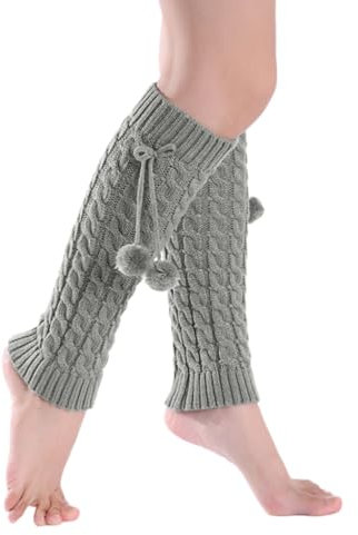 Damen Winter Twist Zopfmuster Beinstulpen Plüsch Schleife Stiefel Socken
