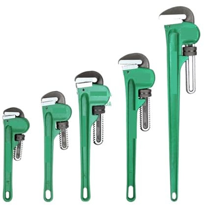 BADIKA Clé à Griffe de Forgeage Entier Clé à Pipe Robuste 8 Pouces 10 Pouces 14 Pouces Clé de plomberie CR-V Acier antirouille Outils manuels(10inch)