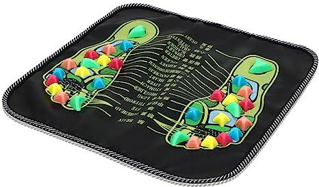 PLAFOPE Tappetino Massaggiatore per Piedi in Cuoio e Pp 35x35cm per Stimolazione Punti di Digitopressione e Rilascio Tensione, Resistente e Non Si Deforma, per Relax Planta