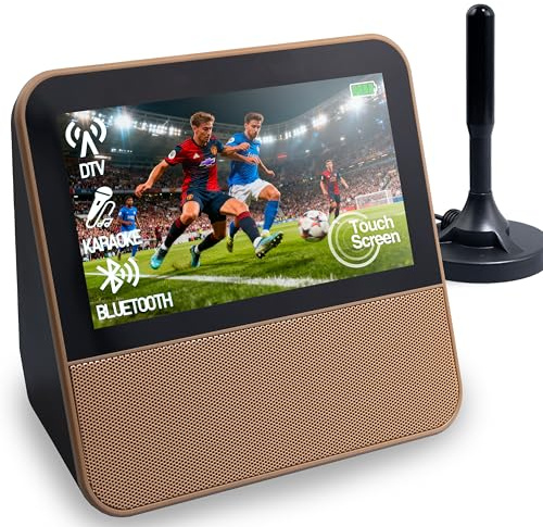 Rywob 7 Small TV with 1080P Touch Screen,Bluetooth Karaoke Machine with USB/HDMI Input,Mini Portable TV with Remote Control