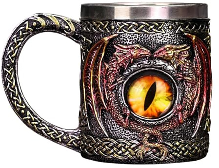 Celtic Tank Mug - Dragon Eye Stein, Coffee Tumbler | Widely Uses Medieval Beer Cup For Men, Gothic Ornament Ornament, Fantastic Party Mug For Men