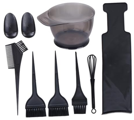 Homoyoyo Kit Coloration Cheveux Professionnel 8pcs Peigne à Teinture, Bol Plastique, Pinceaux Pratiques pour Salon et Usage DIY Facile à Transporter