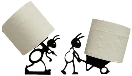 2pcs Ant Toilet Roll Paper Holder, 3d Printed Free Standing Toilet Roll Holder, Funny Ant Wheelbarrow Toilet Tissue Holder, Cute Bathroom Decor