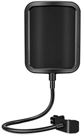 AMISENK Microphone Metal For Pop Filter Mesh Layer Microphone Windscreen For Pop Shield For Singing Broadcast Studio Usag Black Mesh