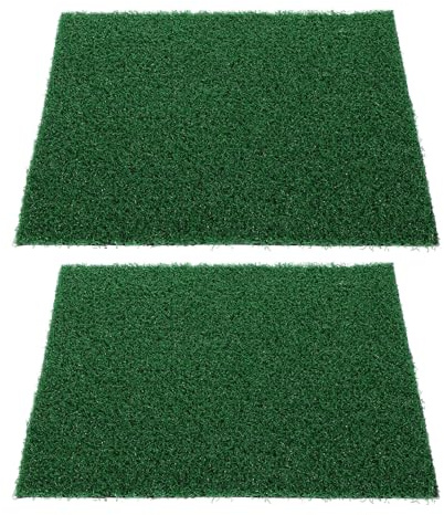 MOTHNUR 2Pcs Artificial Grass Mat for Fish Tank Aquarium Landscape Decor 20X25Cm Faux Aquatic Turf Carpet with Turtle Sunbathing Platform for Indoor Reptile and Fish Breeding