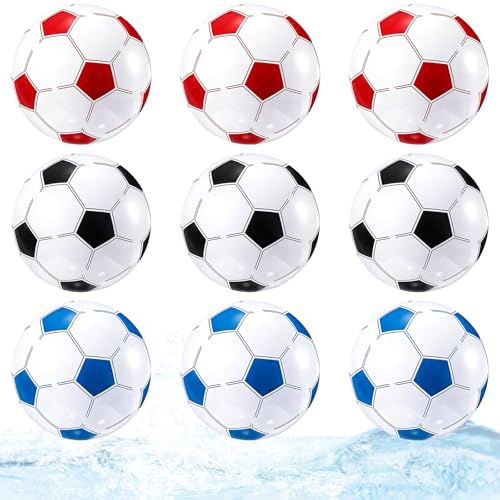 nnOuOnn 9 balones inflables de fútbol de 16 pulgadas, multicolor, para adultos, pelotas inflables de PVC duraderas para hombres y mujeres, actividades acuáticas y al aire libre, bar e internacional