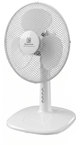 12 Portable Desk Fan Lightweight Cooling Fan 3 Speeds 90° Oscillation Powerful Airflow Quiet Operation Table Fan Perfect for Home, Bedroom, Office & Workspace