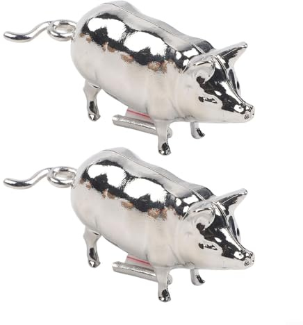 Pig for mini Tape Measure Retractable Metal Sewing Tool for Body Measurements Fabric Tailoring Quilting Crafts 60 Inch(15CM Silver 2PCS 2PCS)