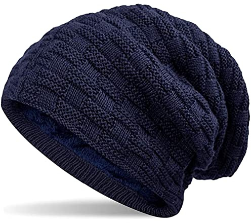 Hatstar Warme gefütterte Feinstrick Damen Beanie Mütze | Herren Mütze | mit Flecht Muster und sehr weichem Fleece Innenfutter | Unisex Wintermütze weich & warm