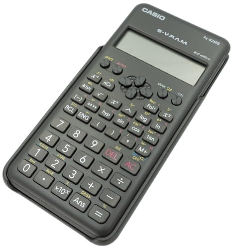 Casio FX-82MS-2-S-MH Calculadora Cientifica de 240 Funciones con Pantalla de 2 Lineas, Negro, Med