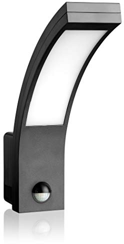 SEBSON LED Lampara Exterior con Sensor Movimiento, Aplique Pared IP65 Antracita 15W 1000lm Blanco Frío 5800K, Iluminacion Exterior Sensor 9m/140°