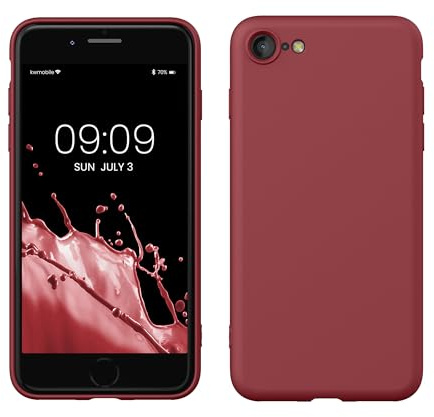 kwmobile Handyhülle für iPhone SE 2022 Hülle/iPhone SE 2020 / iPhone 8 / iPhone 7, für iPhone SE Hülle - Schutzhülle für kabelloses Laden - Case in Dark Rose