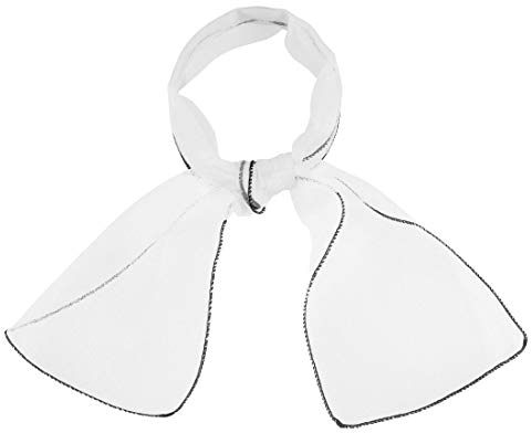 sourcing map Damen Sommer transparente dünne Organza Schal feste Bandana Farbe Haargürtel Krawatte Weiß 90 x 15cm