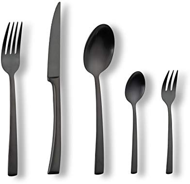 ECHTWERK Tafelbesteck Avelino, Black Edition, 20-teilig, Essbesteck für bis zu 4 Personen, Edelstahl 18/10, mattiert, Hochwertiges Besteck Set, für Esstisch, Tischdeko für Hochzeiten & Festtafel