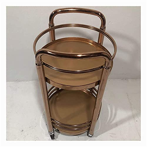 Servieren Barwagen Küchenwagen, Metall Sehr geeignet für Zuhause, Wohnzimmer Rollbarer Hausbarwagen Küchenwagen mit Aufbewahrung (Roségold 400 * 740MM)
