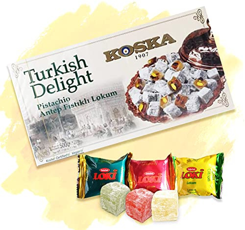 KOSKA Türkischer Honig - Lokum - Turkish Delight/Pistazie - Fistikli - Pistachio + 3 Loki GRATIS dazu