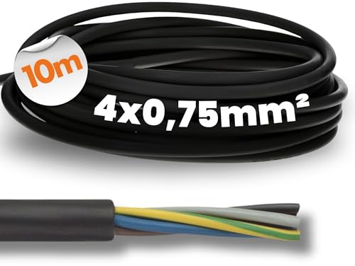 Lapp 10m Gummileitung H05RN-F 4G0,75 - Flexibles Gummikabel Schwarz | UV-resistentes Stromkabel 4x0,75 mm2 - Robuste Schlauchleitung fuer Handgeraete, Elektrodekoration und Werkstatt