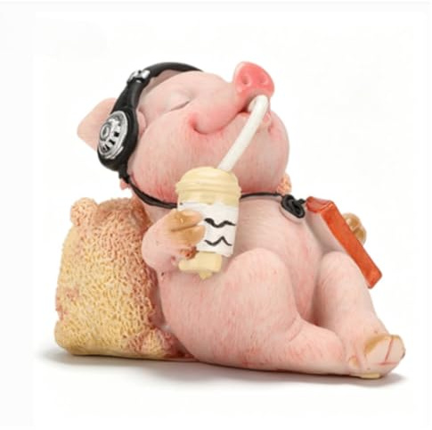 Kleine Schweinestatue Aus Harz Für Garten, Lustiges Schweinchen, Schwein Gartenfarm Tierstatue, Niedliches Schwein, Lustige Outdoor-Skulptur, Schwein-Kunstfigur Für Tischregal-Dekoration